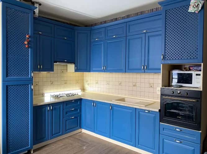Синяя кухня МДФ Прованс